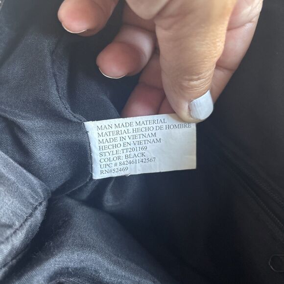 Vegan Leather Three Pocket Zipper Backpack Medium Sized With Adjustable Straps - Picture 8 of 12